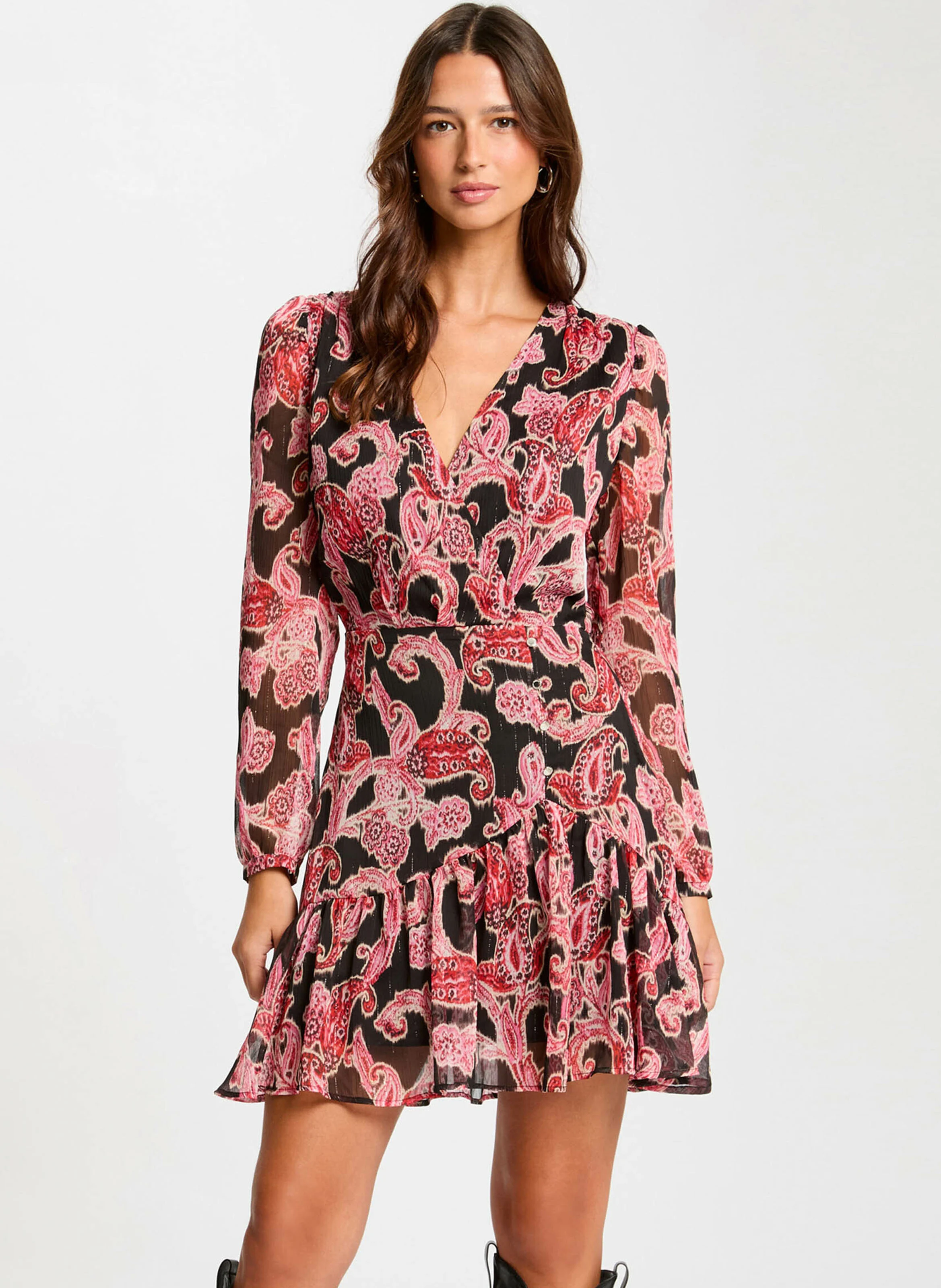 ROBO.F - Robe courte imprimée à fleurs | Multicolore