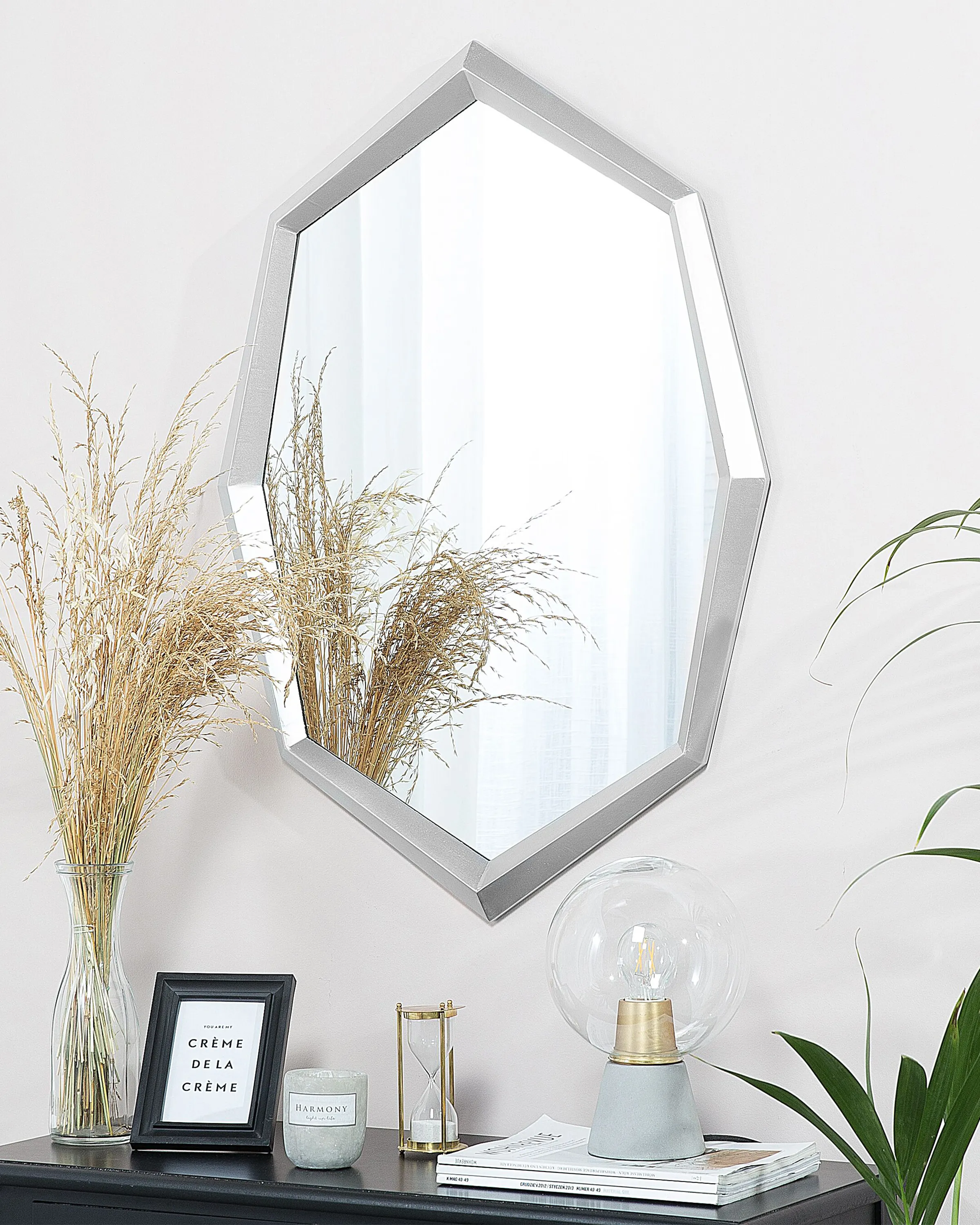 Wandspiegel OENO 66 cm 91 cm Zilver