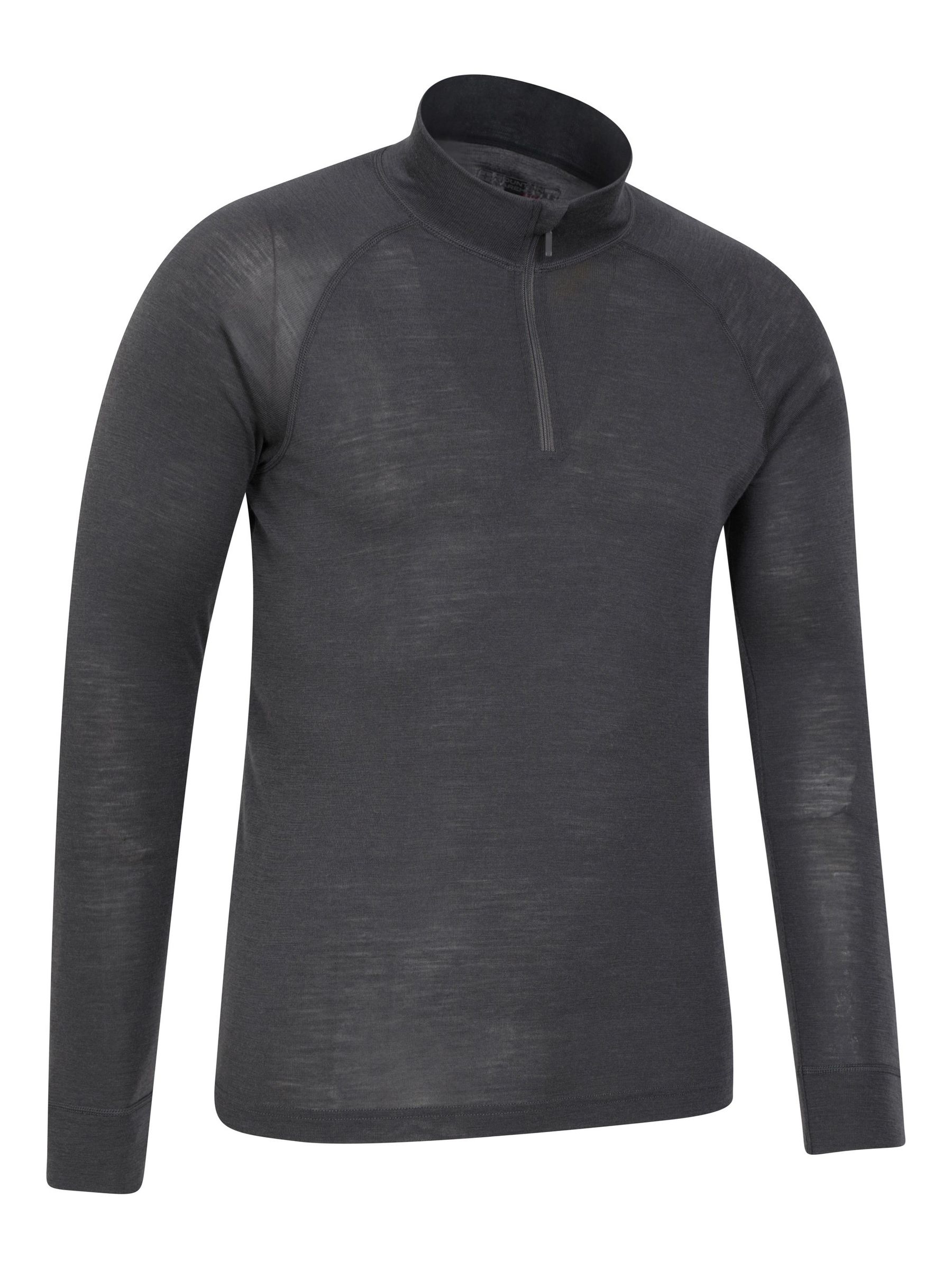 Mountain Warehouse - Thermische top met lange mouwen en korte rits Merino II voor heren