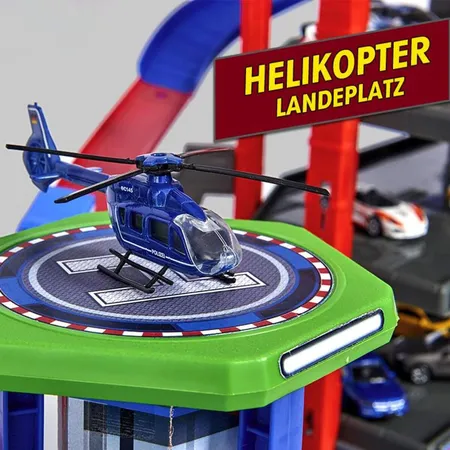 Majorette Super City Garage + 6 vehicles