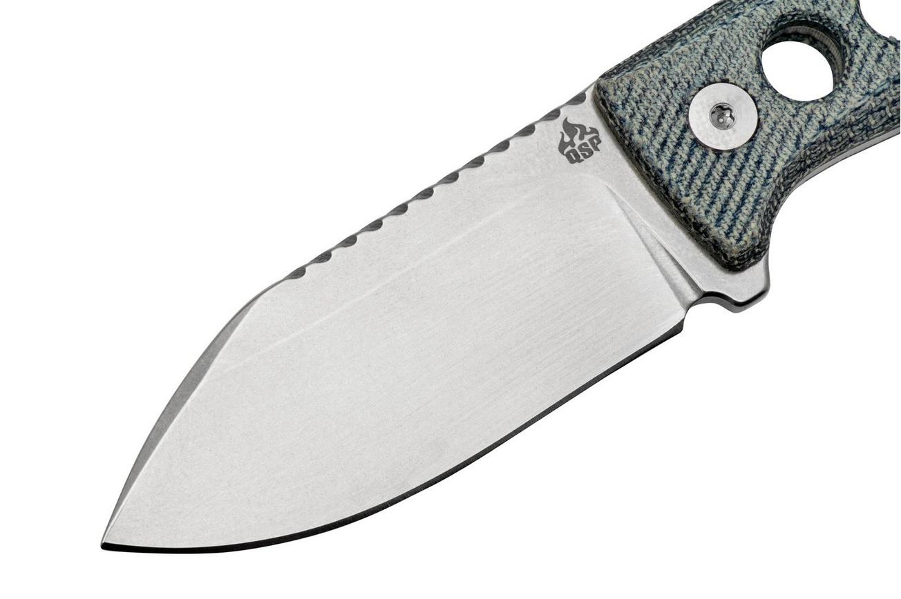 QSP Knife Canary QS141-D1 Stonewashed, Denim Micarta, nekmes