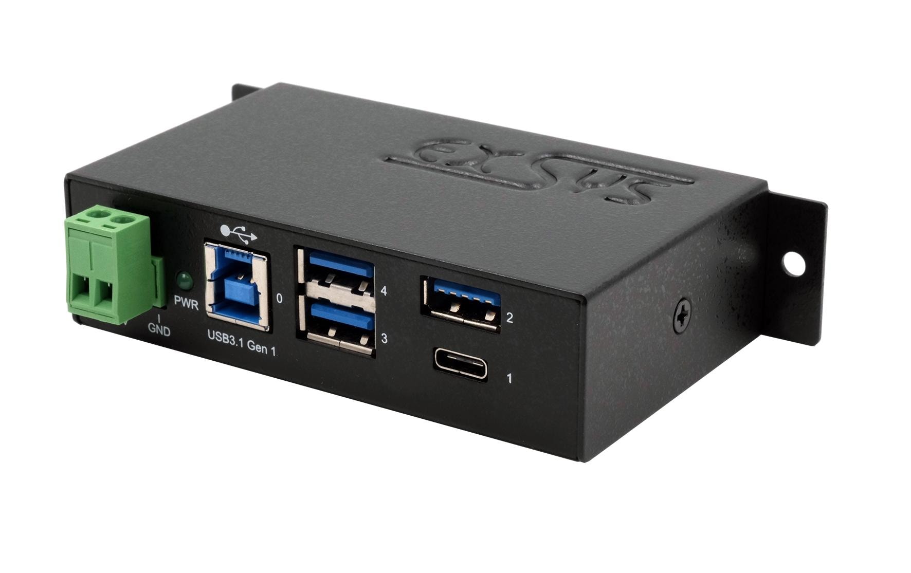 USB-Hub EX-1194HMS 1x USB-C und 3x UAB-A Ports4 Port USB 3.2 Gen 1 Metall HUB, 1x USB-C und 3x UAB-A Ports (Surge Protection)