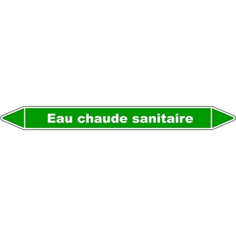 Marqueur de tuyauterie - Eau chaude sanitaire - Vinyle laminé