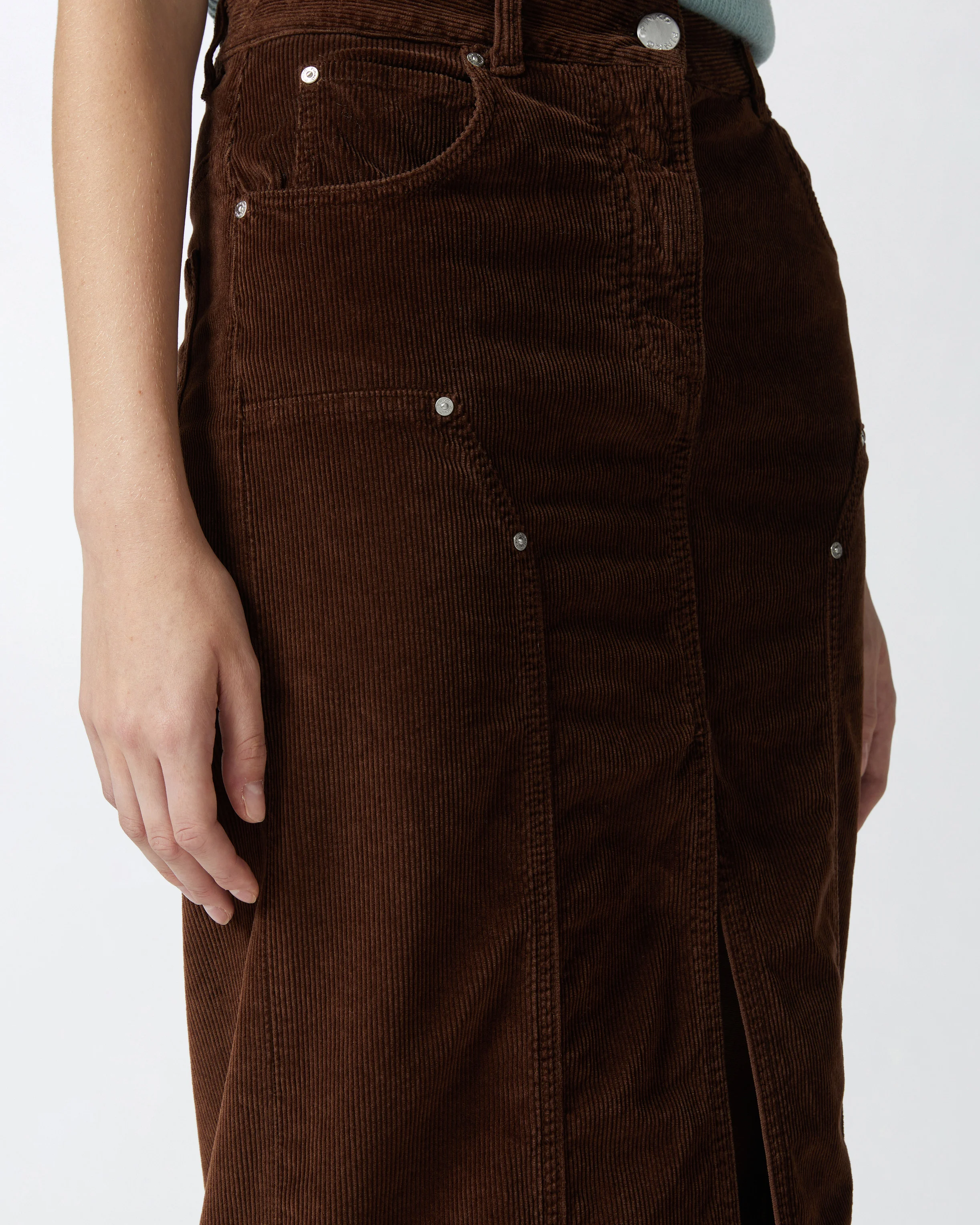 Jupe midi fendue | Marron