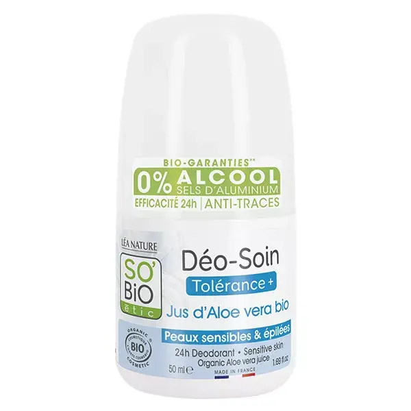 So'Bio Étic Déo-Soin Déodorant Tolérance + Jus d'Aloe Vera Bio 50ml