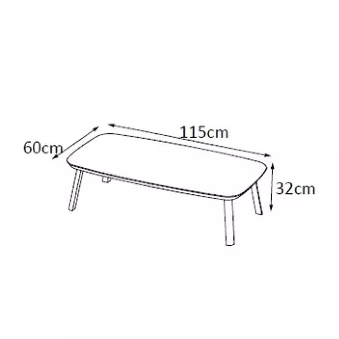 Table basse de jardin rectangulaire en aluminium Amalfi Gris anthracite