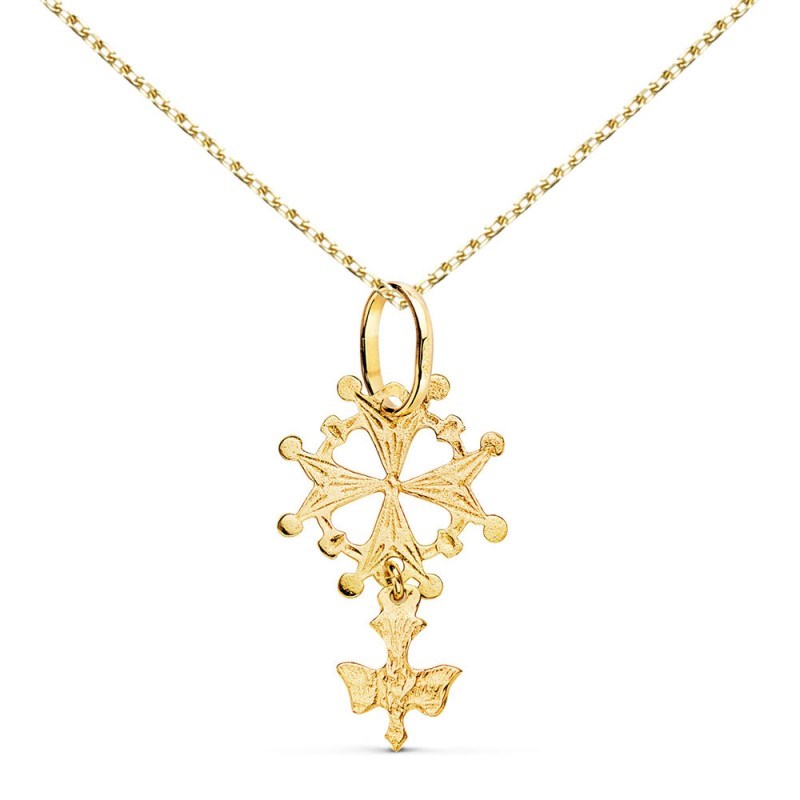 Collier - Médaille Croix Huguenote Or 18 Carats 750/000 Jaune - Chaine Dorée