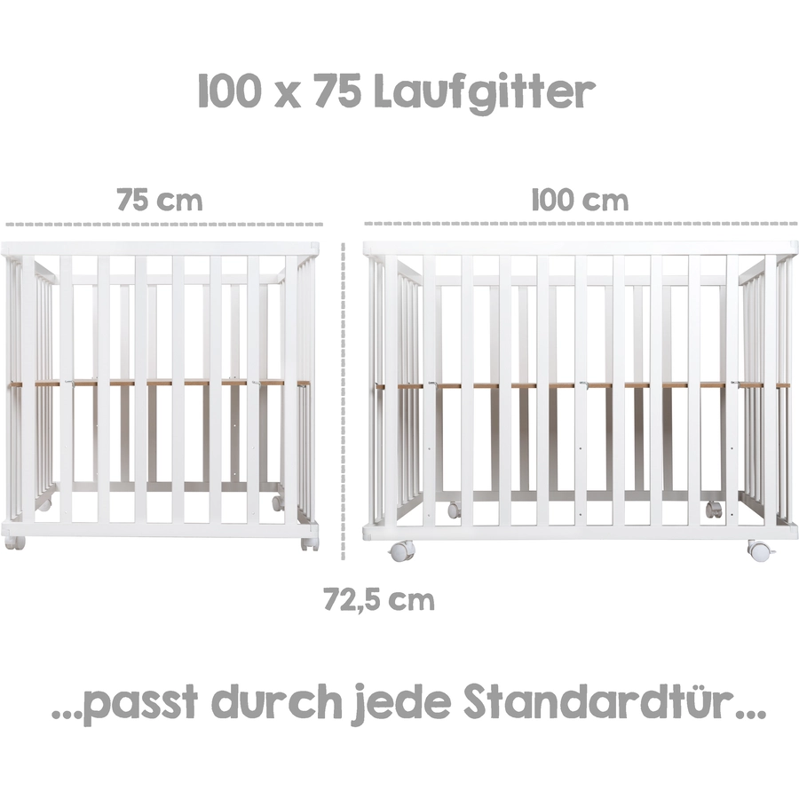roba Laufgitter 75 x 100 cm weiß Style grau