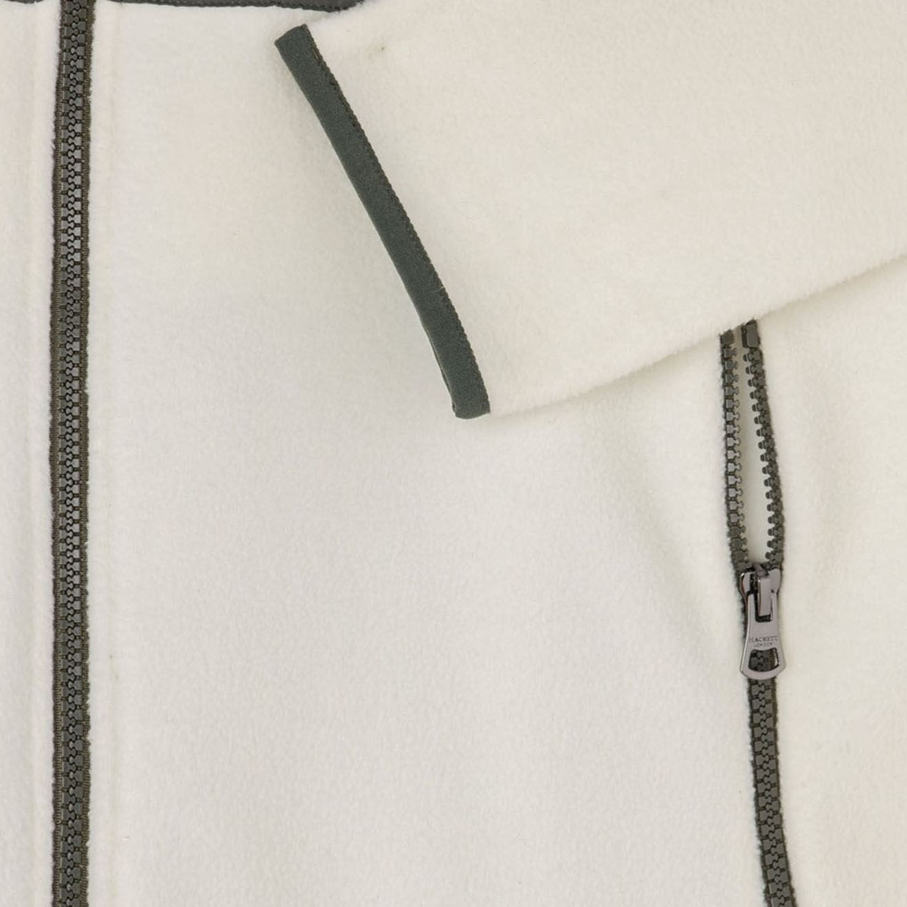 Hackett London Veste Polaire zippée bicolore écru/kaki