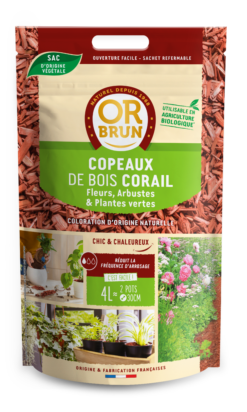 Obrpcdccorail4 | copeaux de bois corail | 4l | préserve l'humidité
