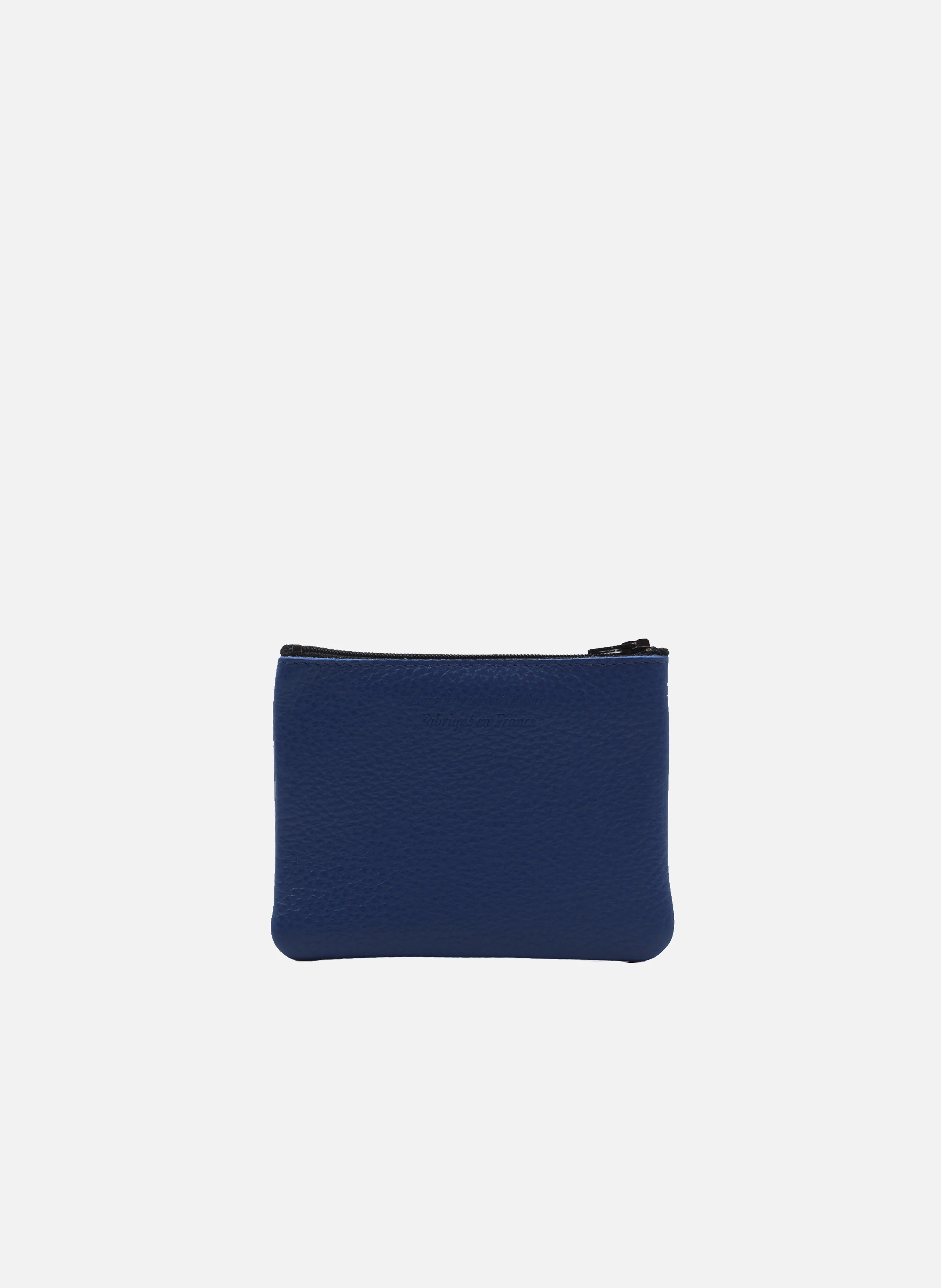 Pochette petit modèle cuir grainé | Bleu