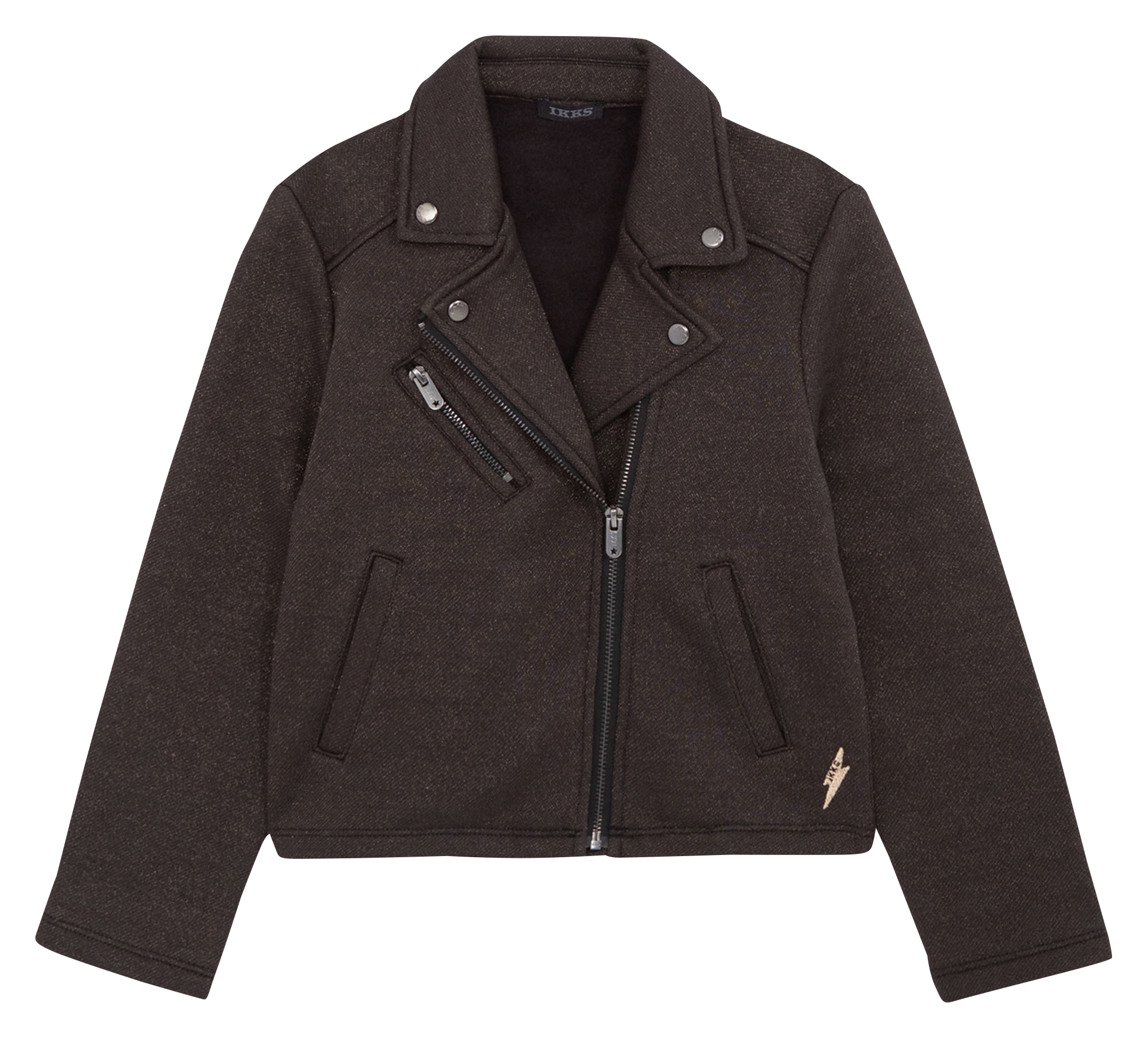 Veste droite col tailleur en coton mélangé | Noir