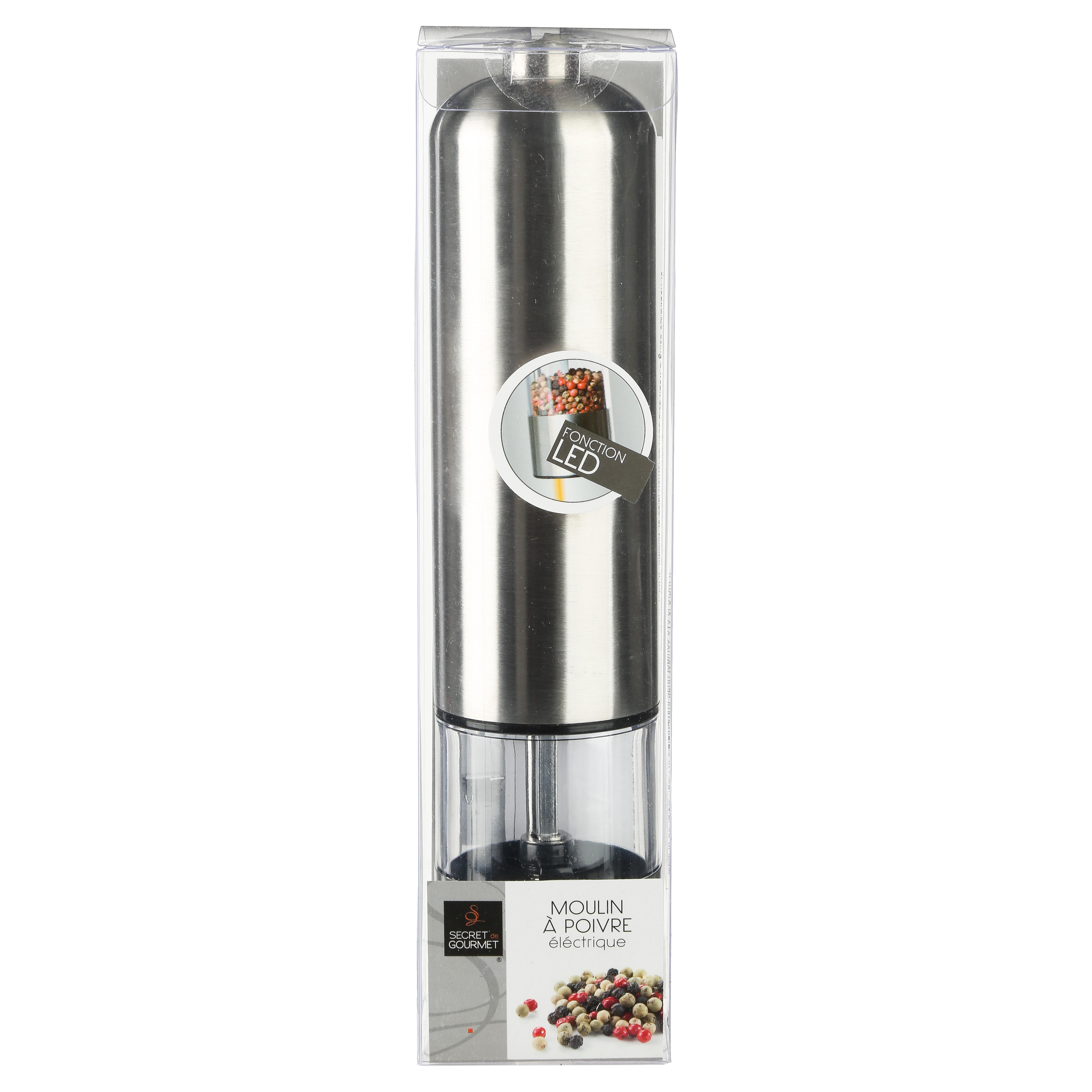 MOULIN POIVRE INOX ELECTRIQUE A LED