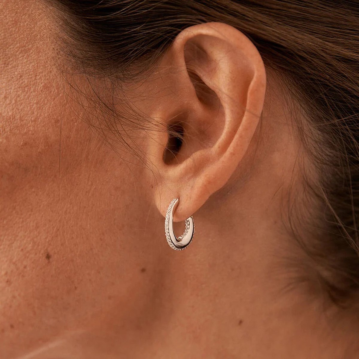 Boucles d'oreilles créoles Agatha Gemini argent