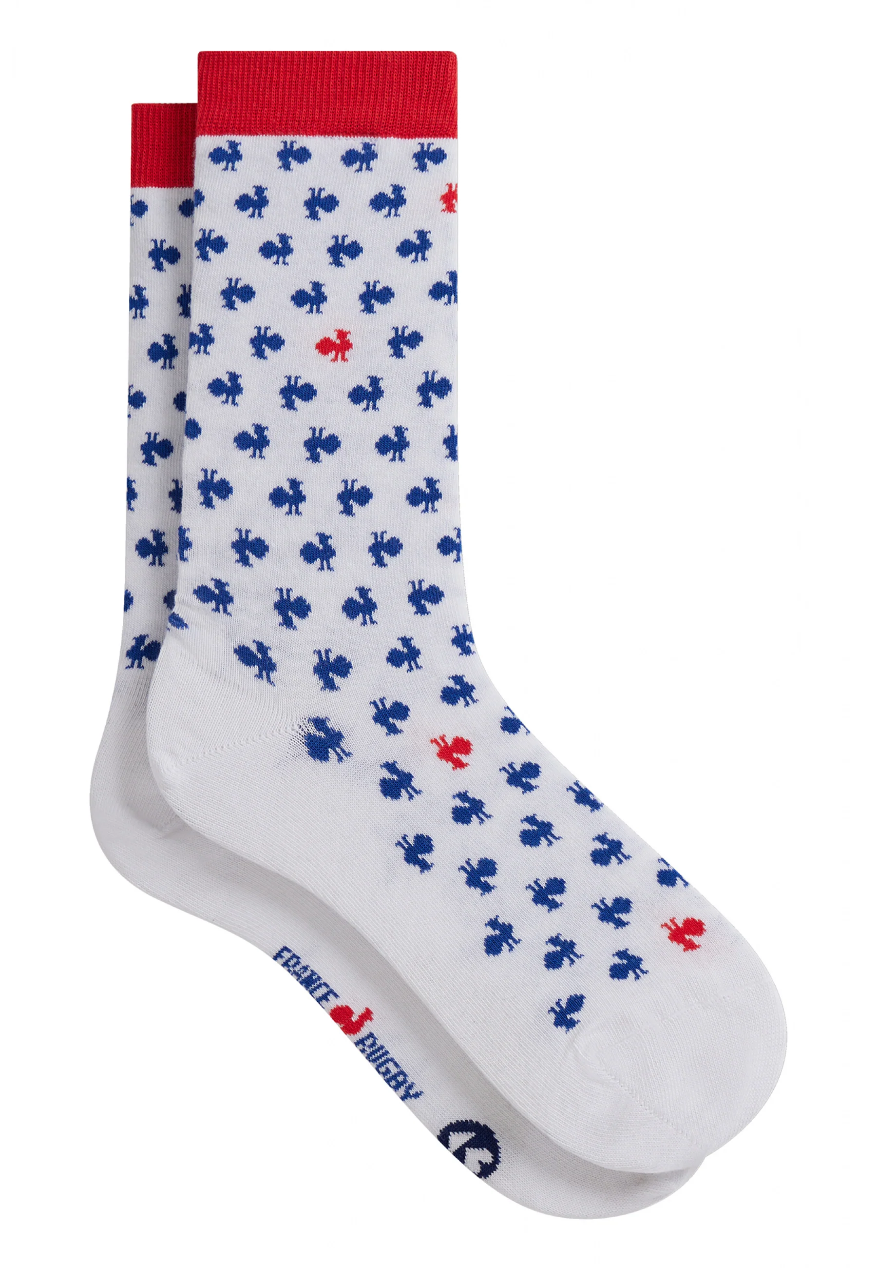 Duo de chaussettes en coton-Lucas Duo Coq Bleu Blanc Rouge XV de France