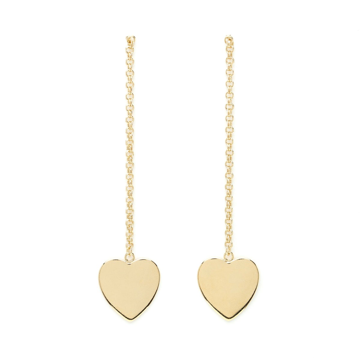 boucles d'oreilles pendantes coeurs doré à l'or fin - APHRODITE