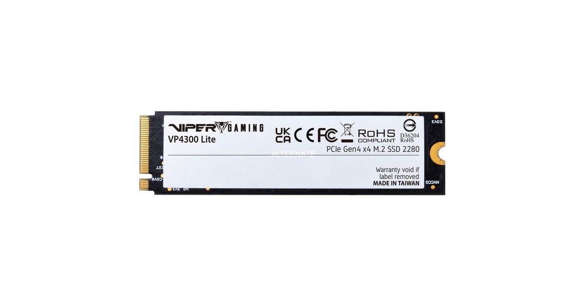 PatriotVP4300 Lite 4 TB SSD  (Zwart, PCIe 4.0 x4, NVMe 2.0, M.2 2280)