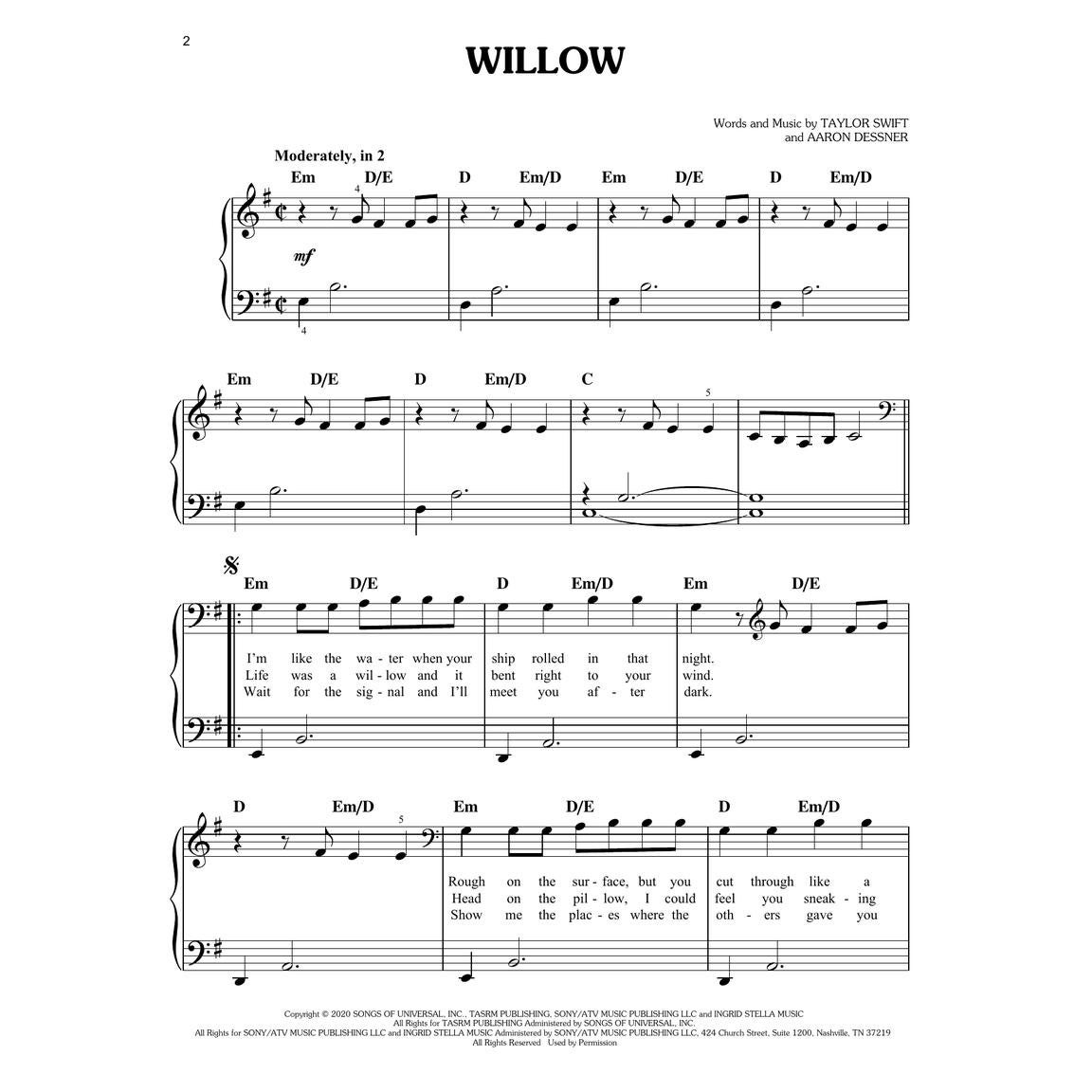 Hal Leonard Taylor Swift Evermore songboek voor piano