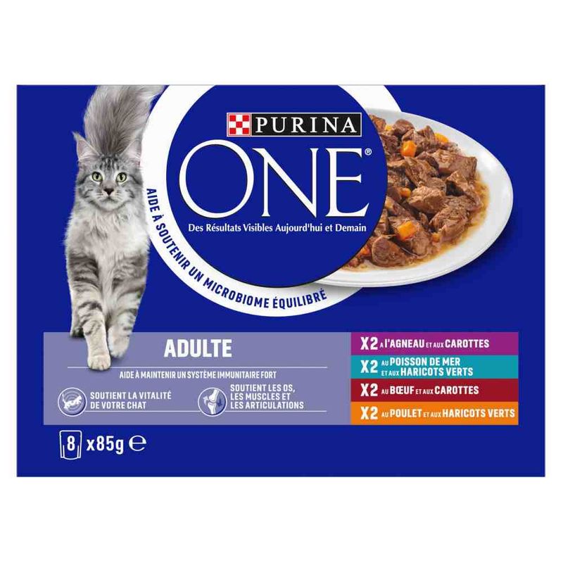 Lot PURINA ONE Adulte 16 x 85 g pour chat