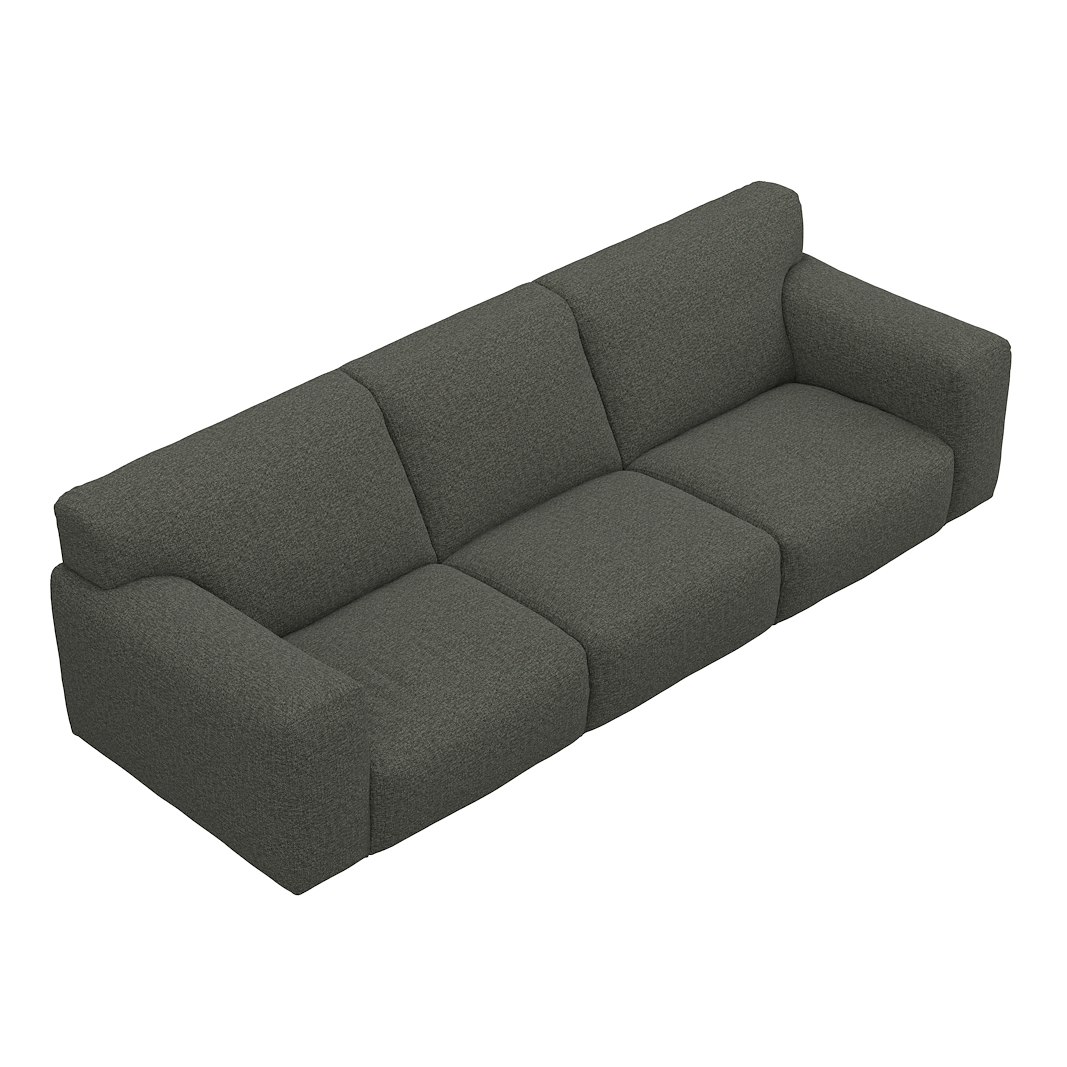 Vesta 4-seter I Tekstil Cortina Grey, standardsøm, sort metallben 10 cm, Comfort CM