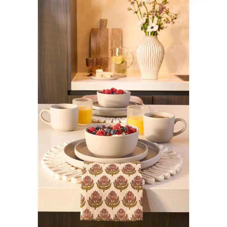 Mica Decorations Ozzu Serviesset 4 Persoons - Steengoed - Taupe