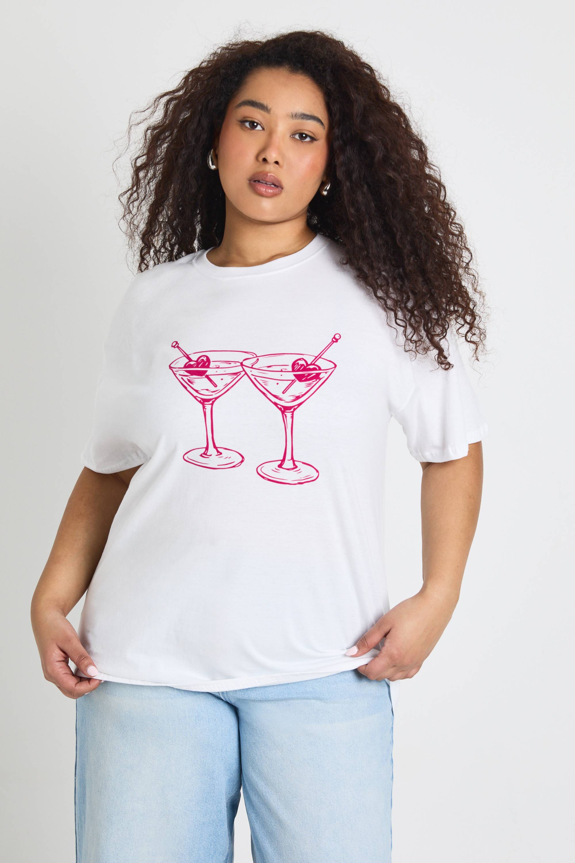 boohoo T-shirt Graphique Cocktail Saint-Valentin Grande Taille
