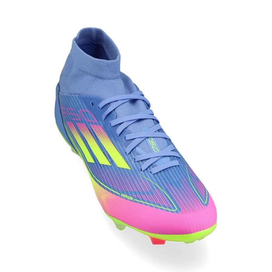adidas F50 League Mid FG/AG Celestial Victory - Blue Fusion/Lucid Lemon/Lucid Pink Femme