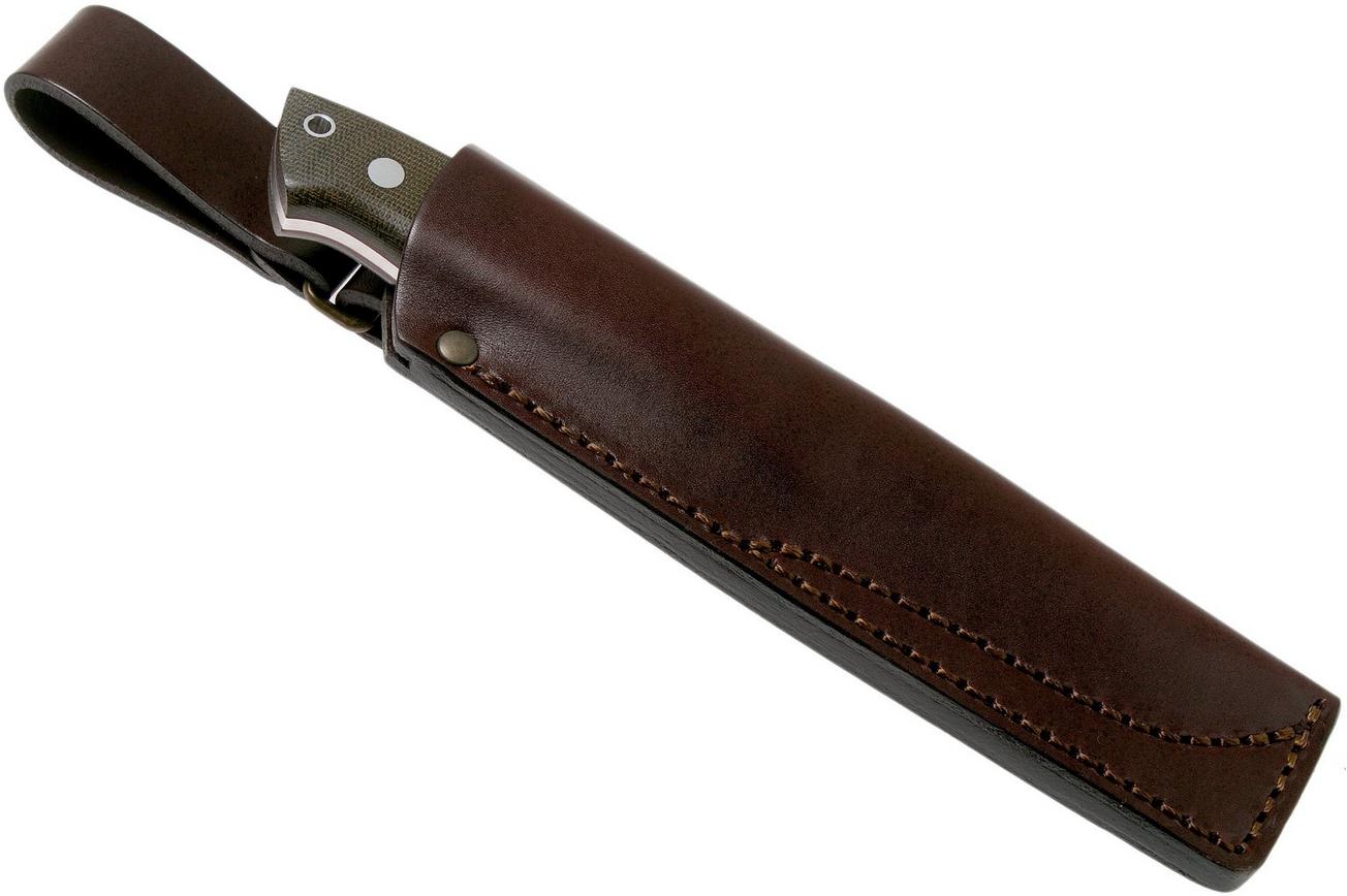 Brisa Trapper 115 Green Canvas Micarta Elmax Flat 2066 bushcraftmes