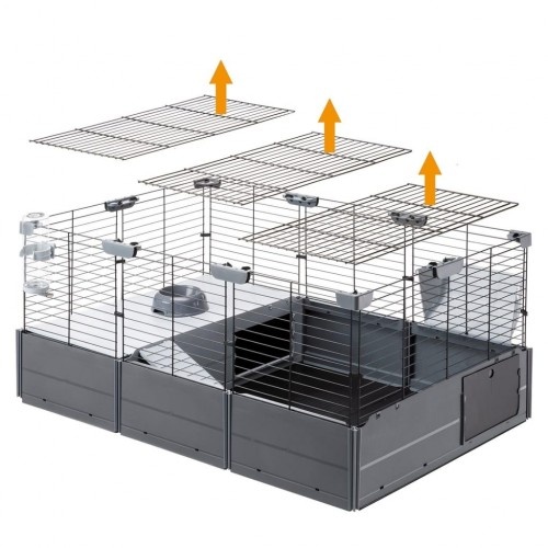 Casa cinza Ferplast Multipla para porquinhos-da-índia e coelhos.