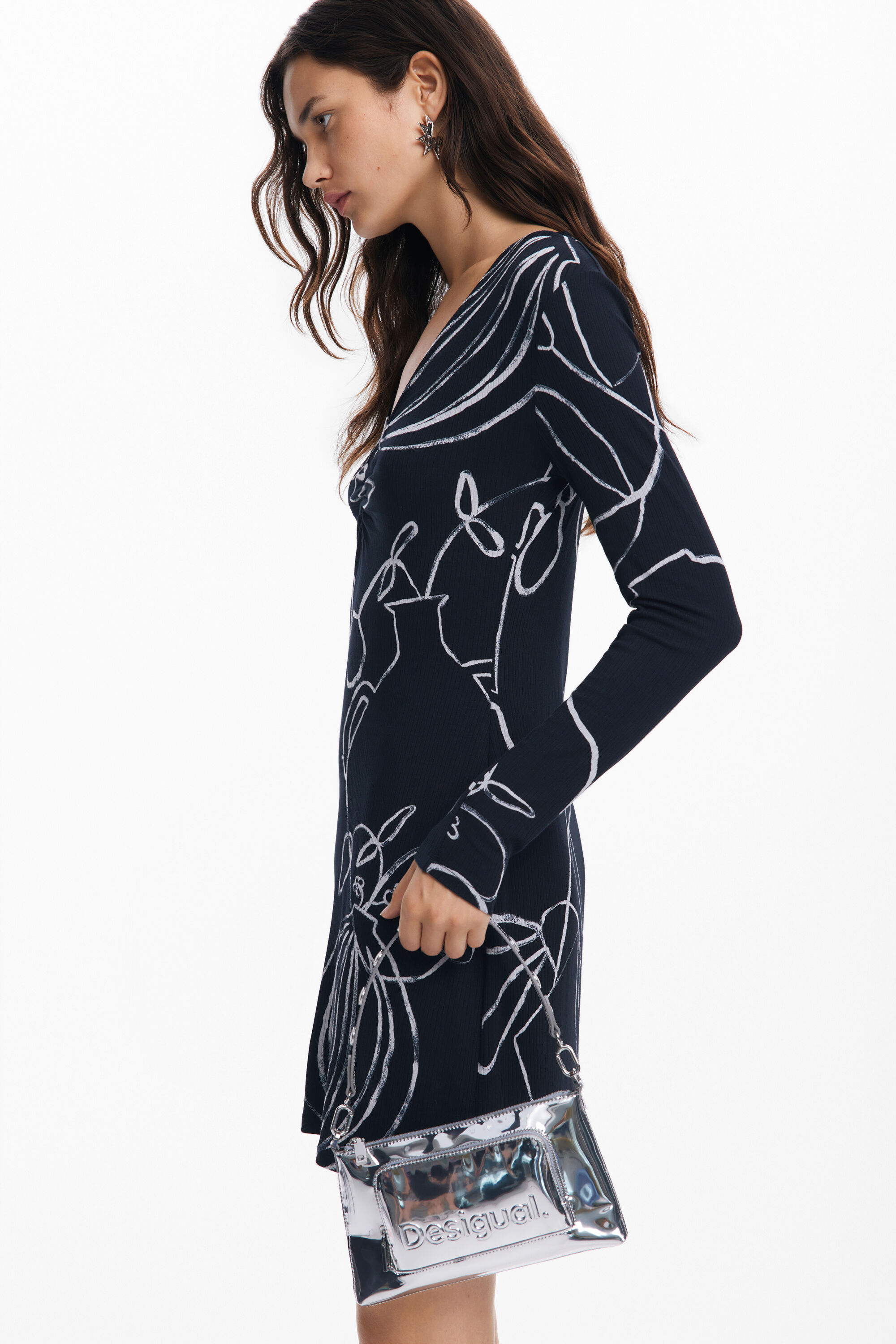 Vestido curto estampado