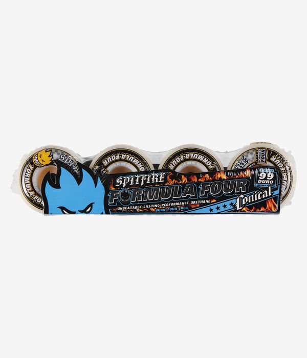 Spitfire Formula Four Conical Rollen (white yellow) 56 mm 99A 4er Pack
