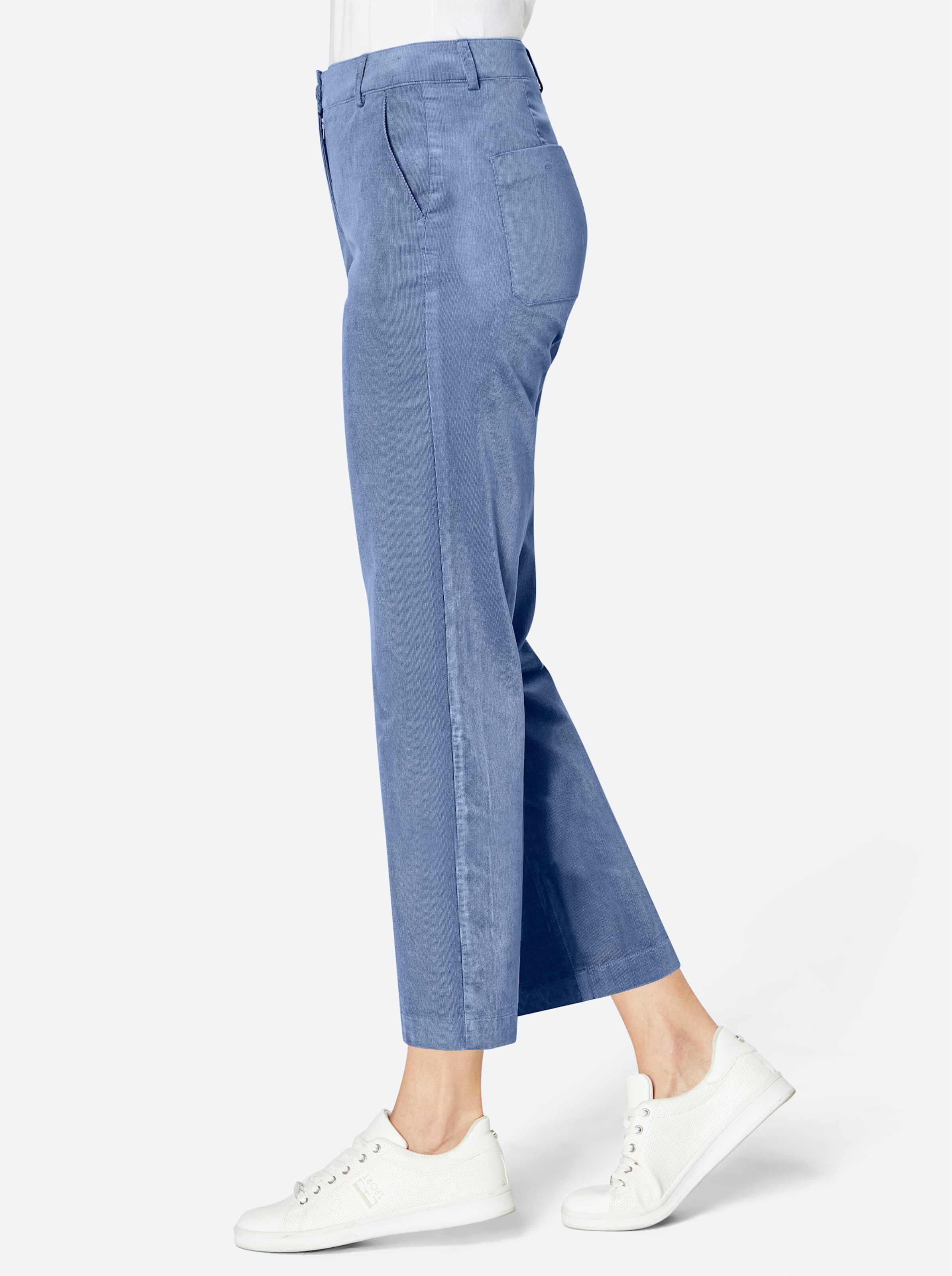 Stehmann Comfort line Baumwoll-Modal-Cordhose in taubenblau