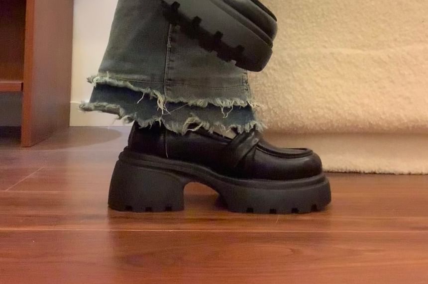 DURAC - Kunstleren loafers met plateauzool