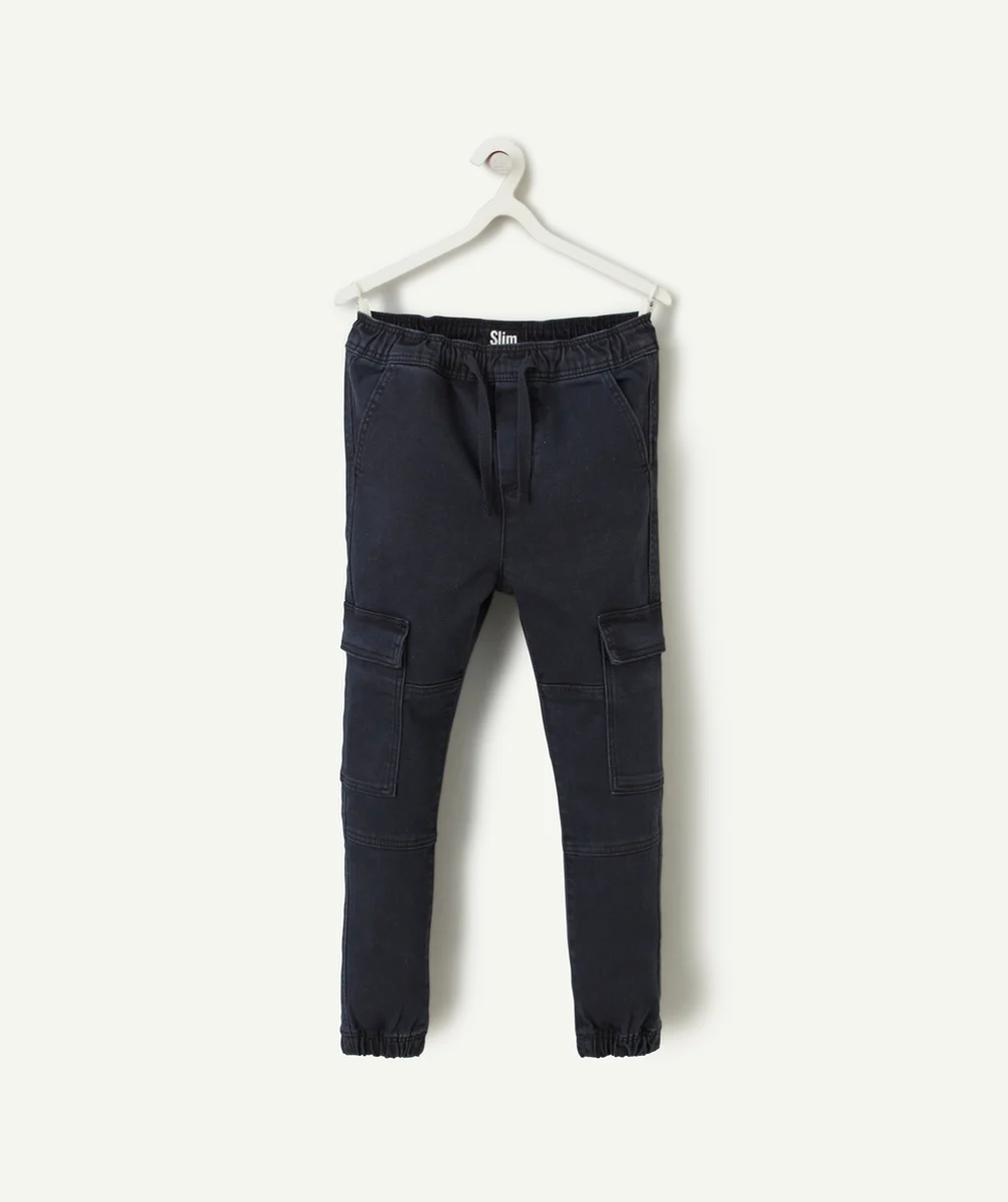 PANTALON SLIM CARGO GARÇON BLEU MARINE