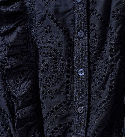Sofie Schnoor Bluse - Dark Blue m. Lochmuster