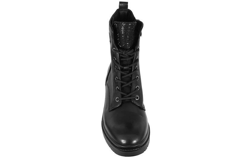 TAMARIS BLACK GLAM ANKELSTØVLE I SORT PU
