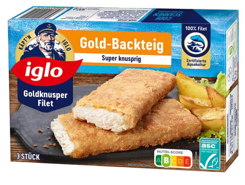 iglo ASC Goldknusper-Filets Gold-Backteig