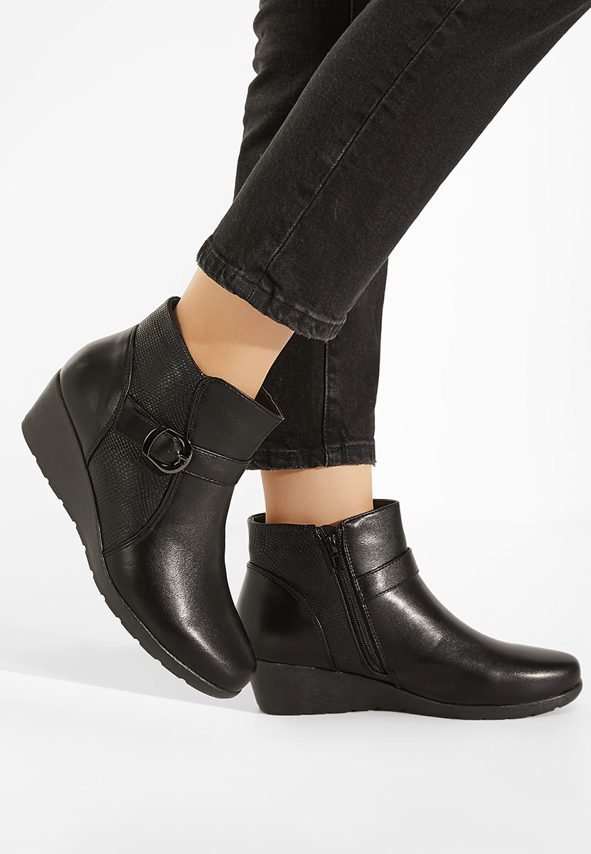 Bottines compensées noires Aurora