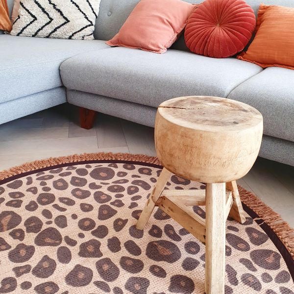 Tapis Petit Round Rug Vloerkleed 120 x 120 cm Leopard