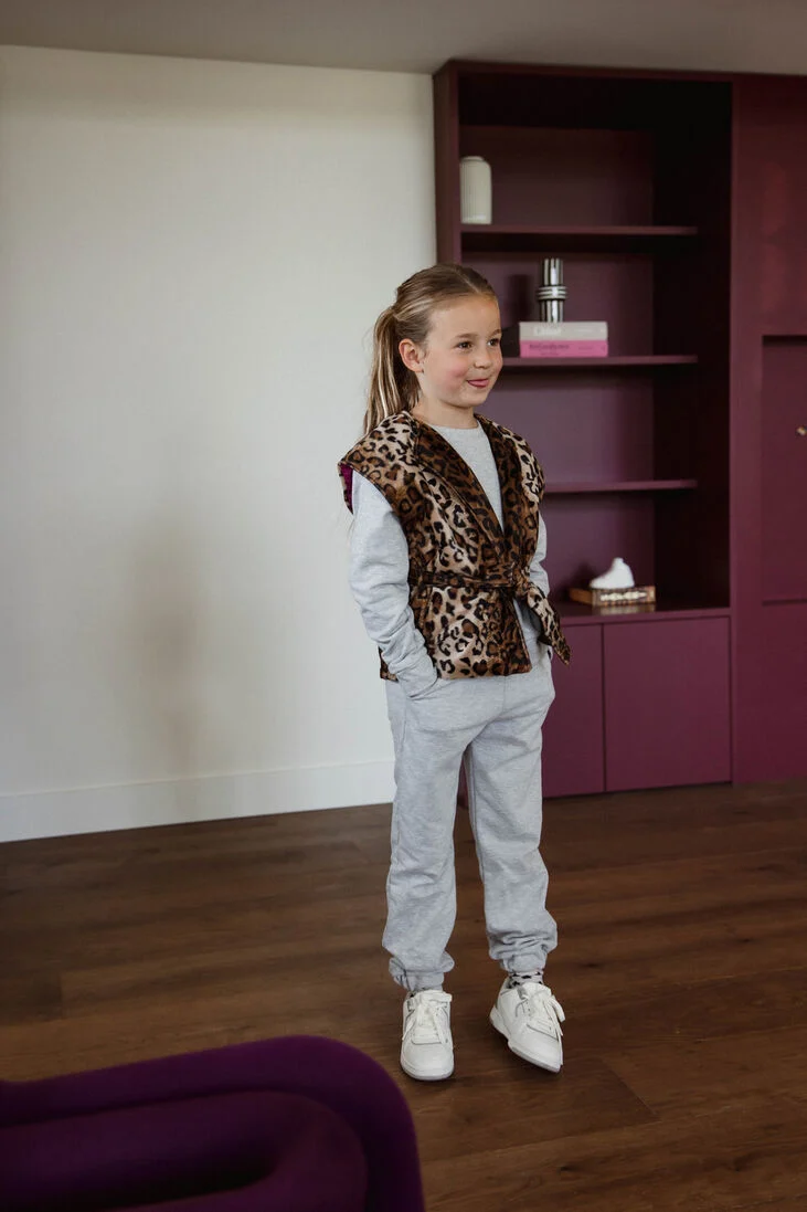 Salty Stitch bruine salty stitch gilet cheetah gillet