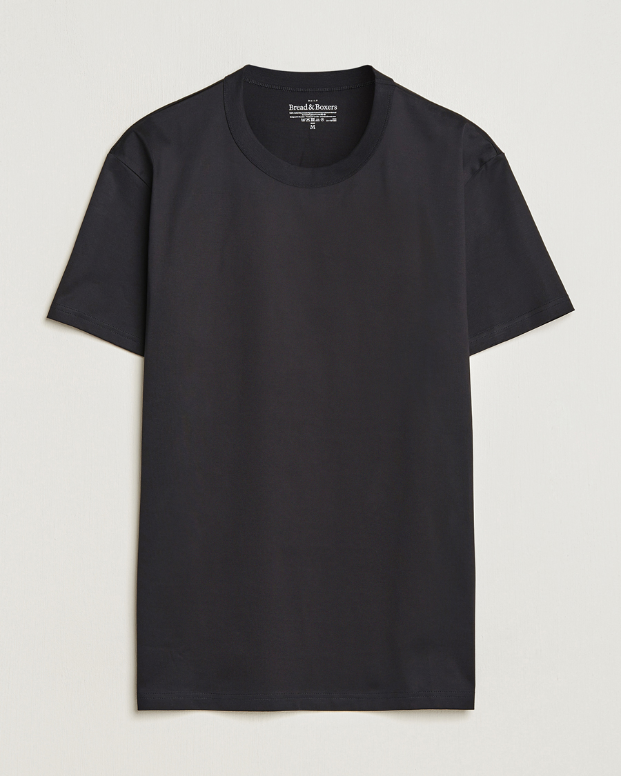 Bread & Boxers Pima Cotton Crew Neck T-Shirt Black