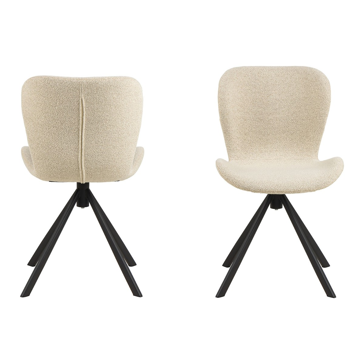 Eetkamerstoel Pescara beige bouclé - set van 2