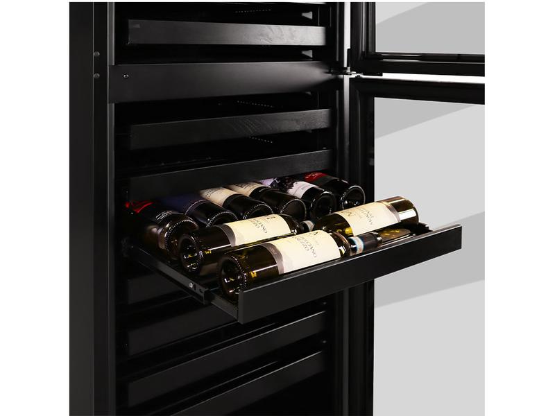 Kibernetik Weinklimaschrank WK139DD, Schwarz, Rechts Weinkühlschrank für 177 Flaschen