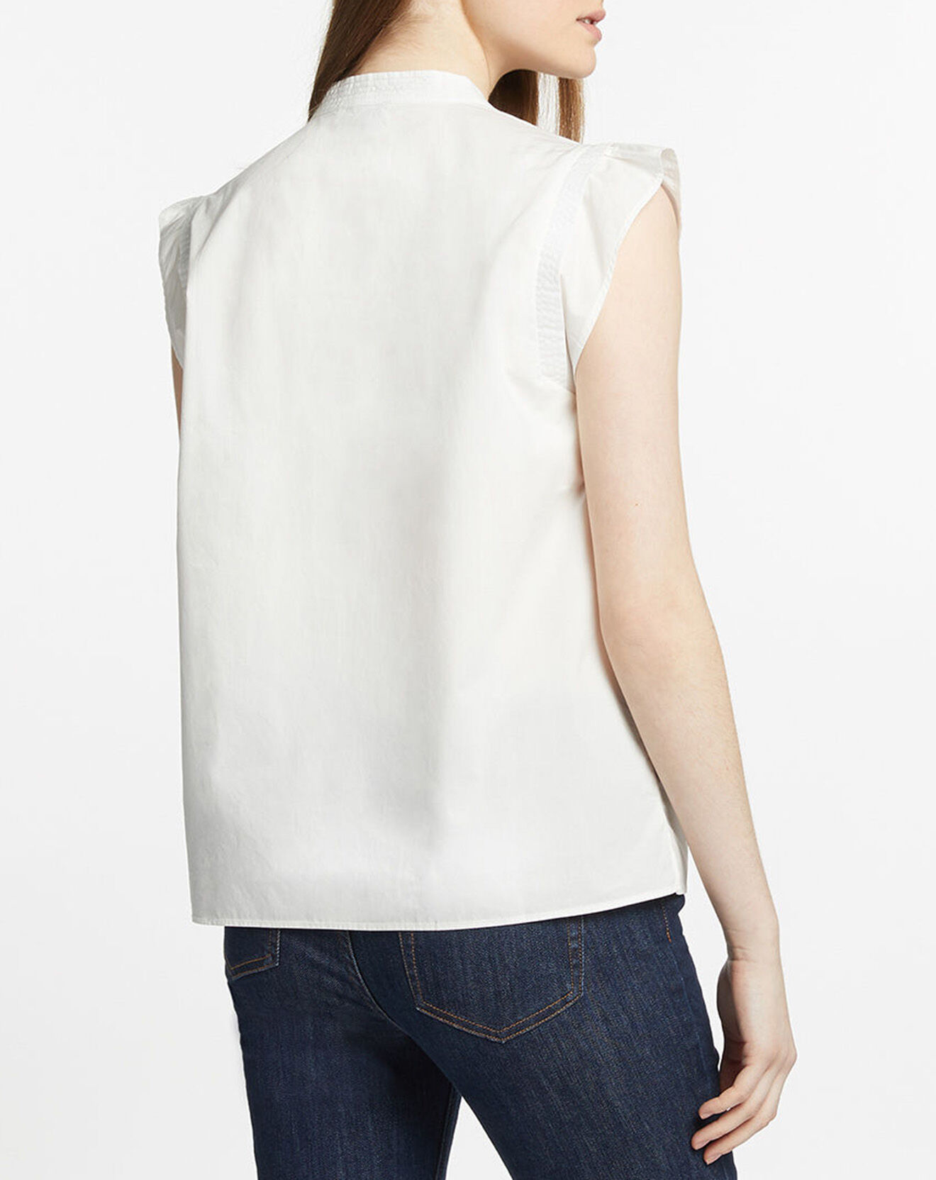 Galeries Lafayette Blouse en Coton MC blanche