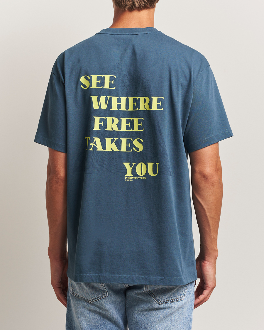 Peak Performance Graphic Crew Neck T-Shirt Mountain Lake
