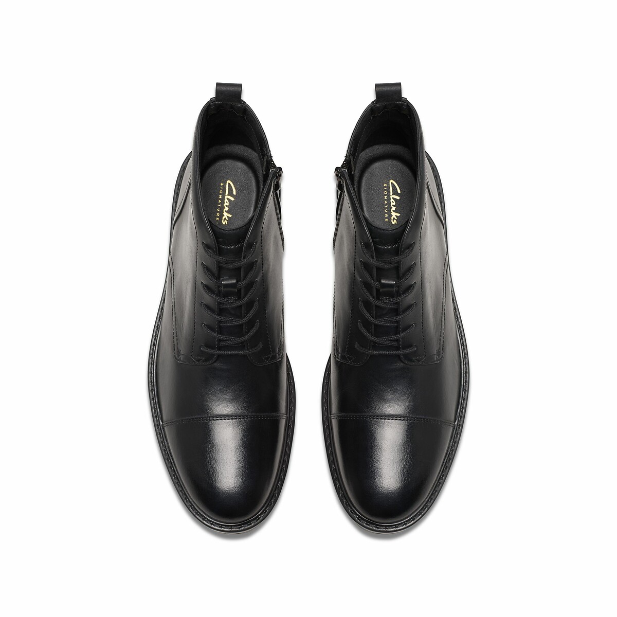CLARKS<br>Botas de couro com cadarço Aldwin Cap