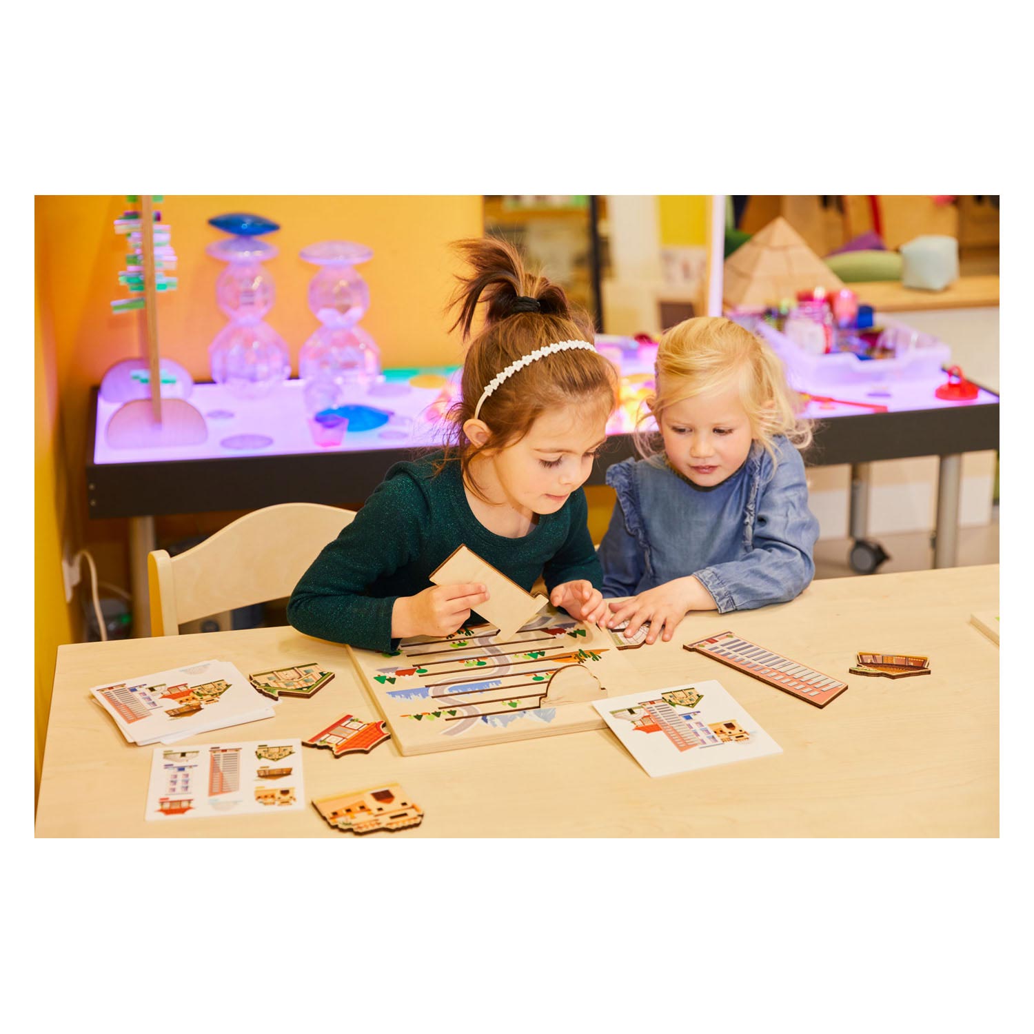 Rolf More - Houten PuzzelplankHuizen, 8st.