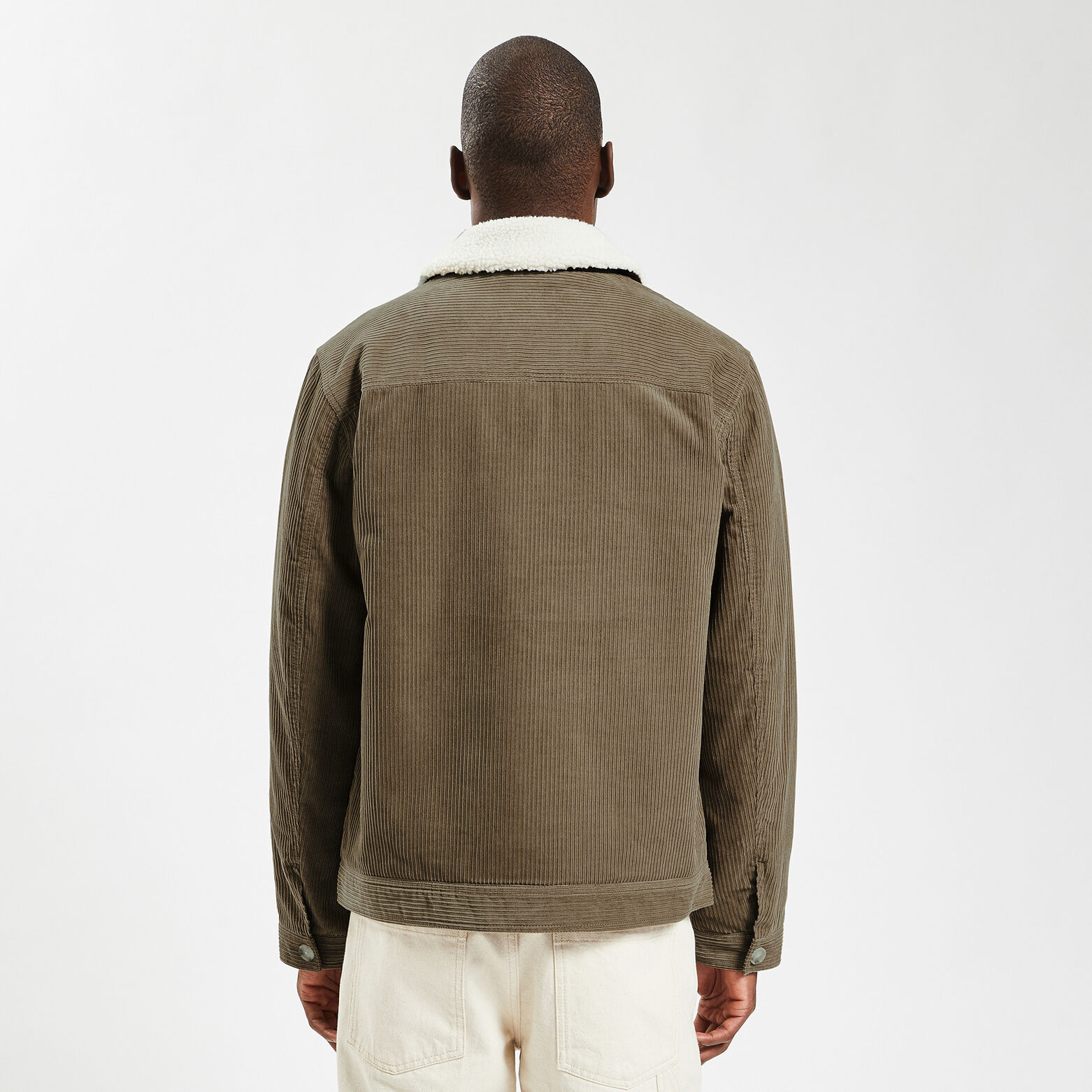 Blouson velours col chemise Beige