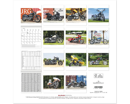 Harley Wandkalender 2025 30x30 cm