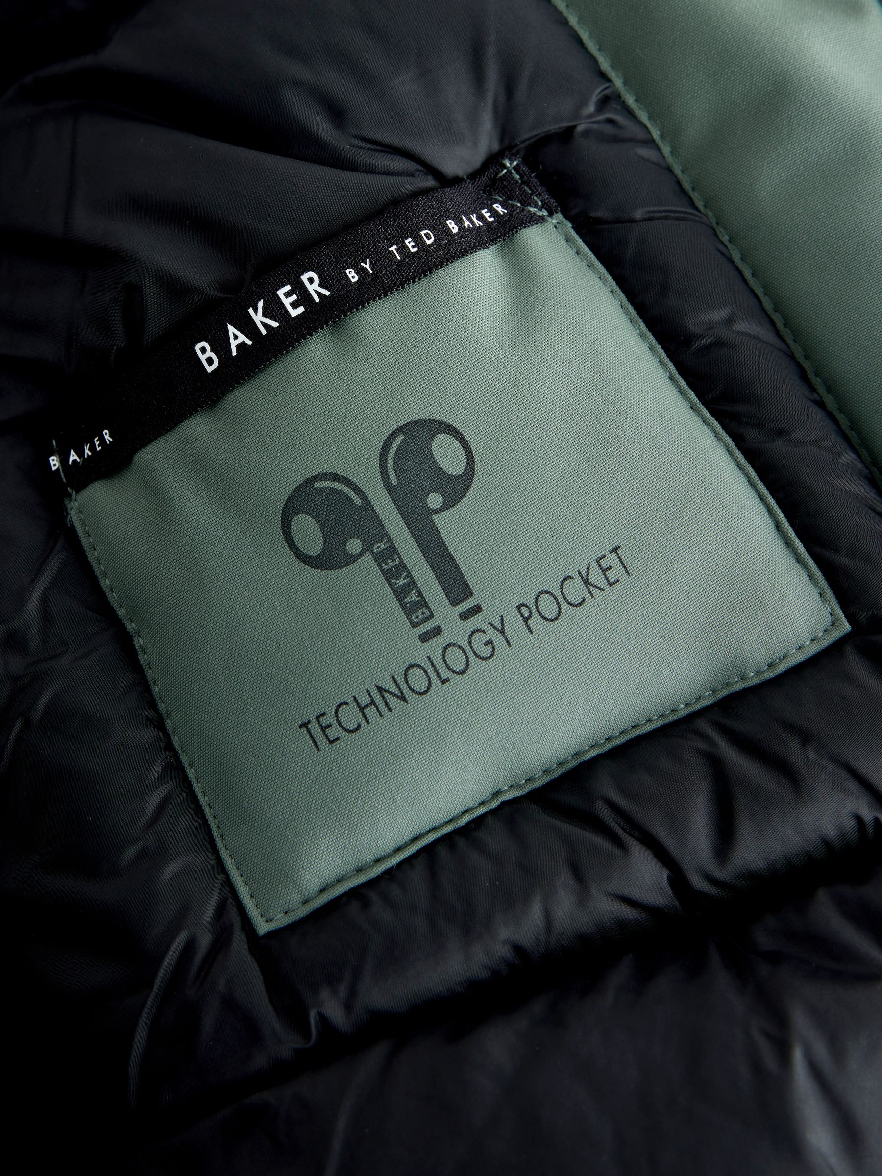 Saliegroen/zwart - Baker by Ted Baker regenbestendige colourblockparka